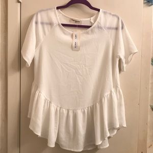 Lovely Ivory Blouse Flared Ruffles. So Luxuriously Sofy